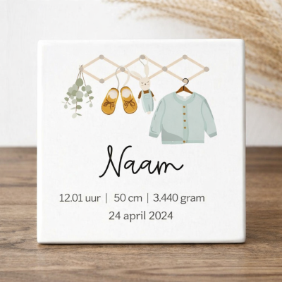 Geboorte tegeltje kapstok