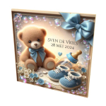 Geboorte tegeltje blauw beertje