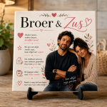 Broer & Zus Tegel met Hartverwarmende Tekst – Keramisch Cadeau voor Broer en Zus – Persoonlijk Familiecadeau – 15 x 15 cm