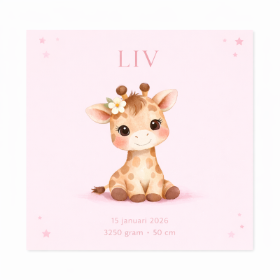 Geboorte tegeltje baby giraffe 