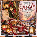 Kerst Tegeltje 15x15 cm – De Mooiste Wensen voor Kerst – Hond & Kat – Sfeervol Kerstcadeau