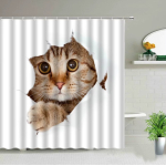 Douchegordijn Kat door het Gat