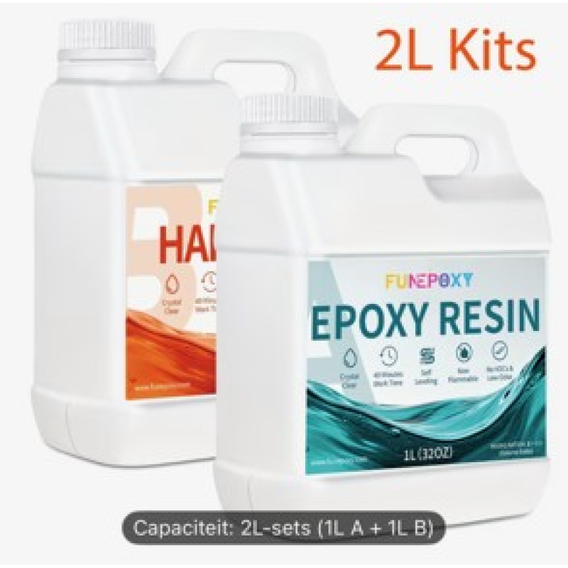 Epoxy Resin 2L Set (1L A + 1L B) – Hoogwaardige Giethars voor Creatieve Projecten