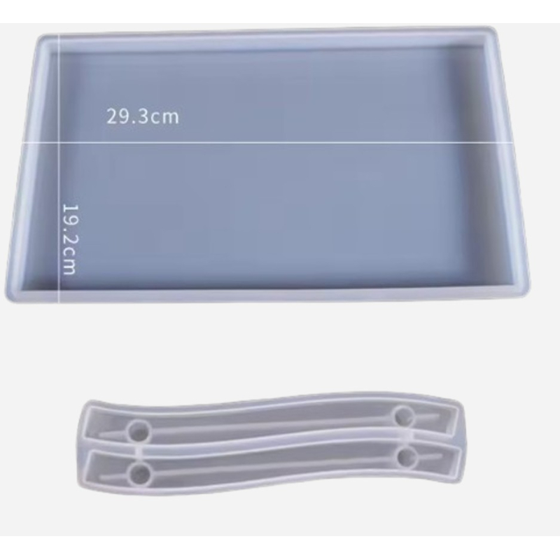 Epoxy mal dienblad 29,3 cm met handvat – Siliconen gietmal voor resin & DIY creaties