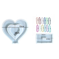 Epoxy Mal Hart met Fotolijst & Standaard – Unieke Siliconen Gietmal voor Persoonlijke Creaties