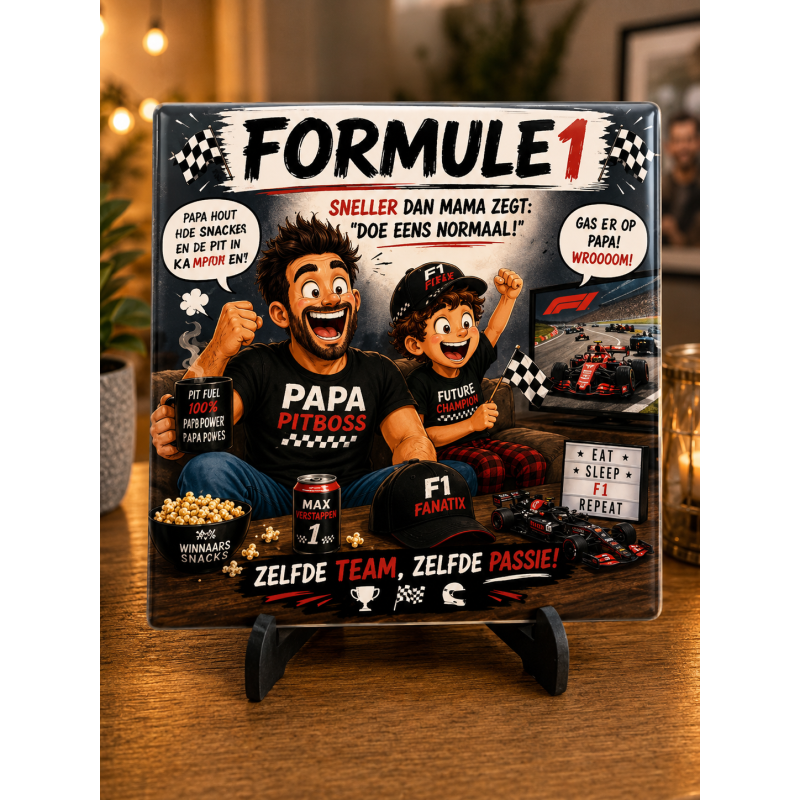 Formule 1 Tegeltje Vader & Zoon – Zelfde Team, Zelfde Passie! | Uniek Cadeau voor F1 Fans