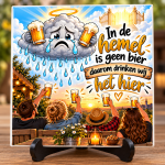 Grappig Bier Tegeltje – In de Hemel is Geen Bier 15x15 cm