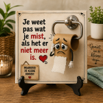 Decoratief Tegeltje WC – “Je weet pas wat je mist als het er niet meer is” – Grappige Toiletdecoratie – Cadeau Tegel