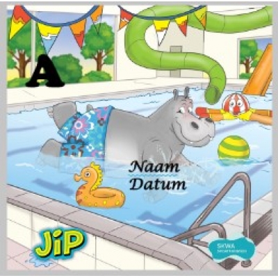 Zwemdiploma tegel nijlpaard in het zwembad