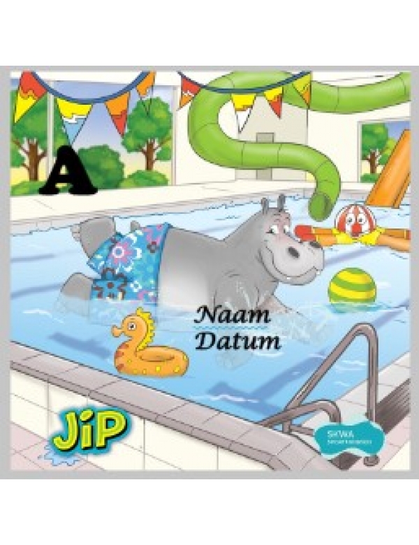 Zwemdiploma tegel nijlpaard in het zwembad