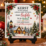 Kerst Tegeltje 15x15 cm – Kerst is Liefde in je Hart – Fijne Kerstdagen – Sfeervol Kerstcadeau – Kerstdecoratie
