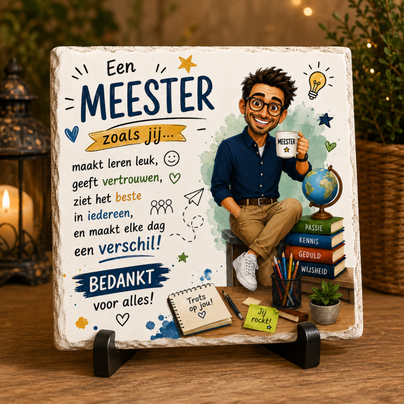 Bedankje voor de Beste Meester – Persoonlijk Tegeltje vol Waardering