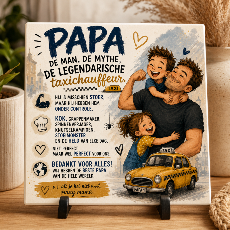 Papa Tegeltje – De Man, De Mythe, De Legendarische Taxichauffeur | Origineel Vaderdag Cadeau