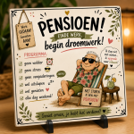 Pensioen Tegeltje – Werk Gedaan, Genieten Aan! Een Origineel Cadeau voor de Pensionado
