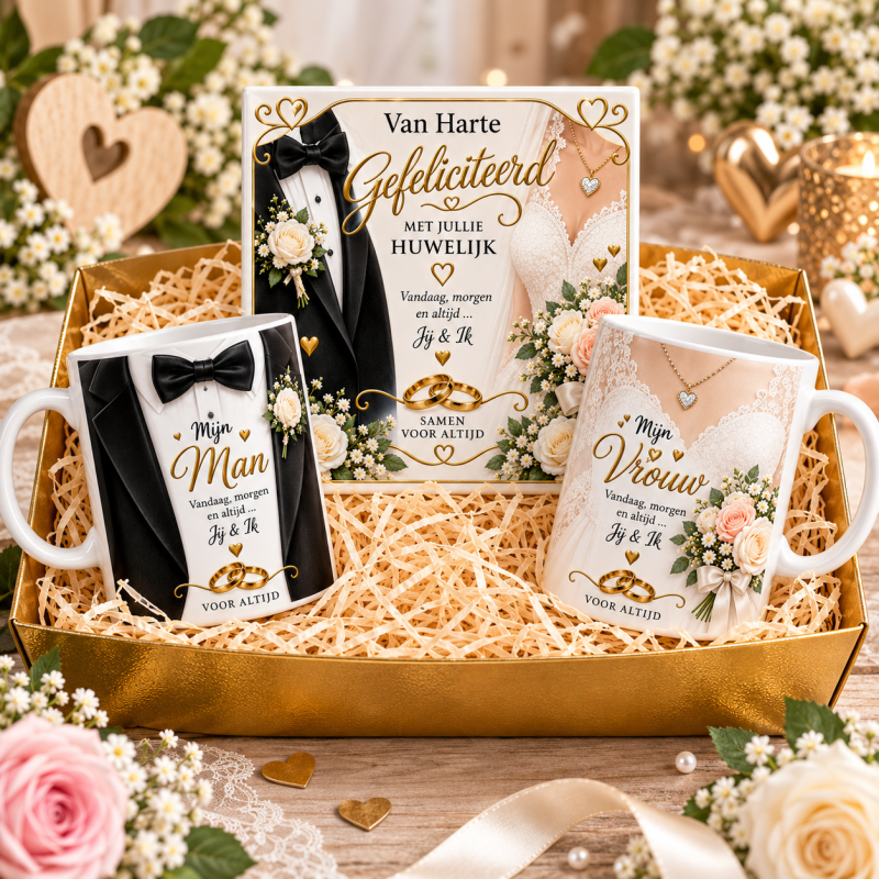 Luxe Huwelijk Cadeaupakket – Een bijzonder cadeau voor het bruidspaar! 