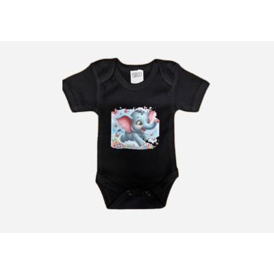 O.T.Trends baby romper met opdruk olifantje