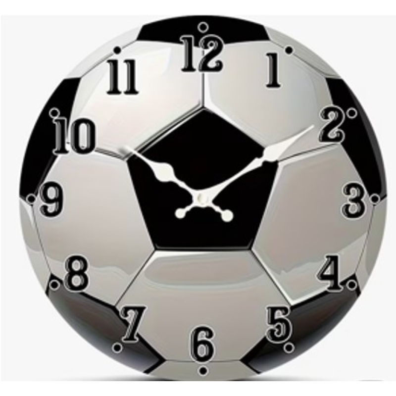Wandklok 30 cm – Stille Klok Zonder Tikken – Sportieve Kinderkamer & Voetbal Liefhebber