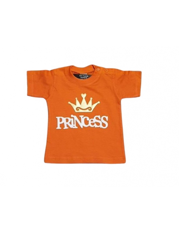 Baby shirt koningsdag met opdruk prinsess