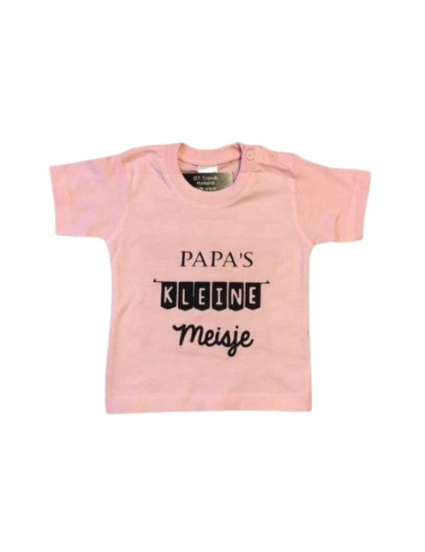 Baby shirt roze met opdruk Papa's kleine meisje