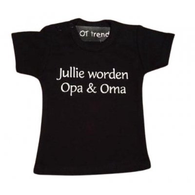 Babyshirt met opdruk ''jullie worden opa & oma