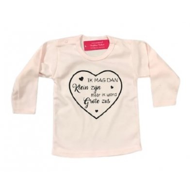 Aankondiging bekendmaking zwangerschap Baby T-shirt   Ik mag dan klein zijn maar ik word grote zus