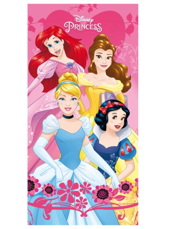 Strandlaken Princess Ariel, Assepoester, Sneeuwwitje & Belle Strandlaken - 70 x 140 cm - Roze