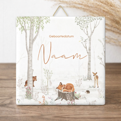 Geboorte tegeltje vos 