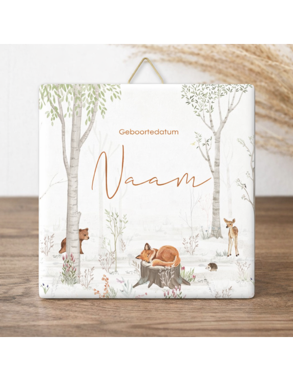 Geboorte tegeltje vos 
