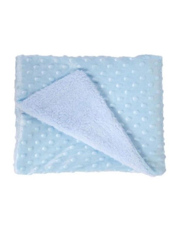 O.T. Trends Babydeken Ledikant blauw - Baby Omslagdoek - Zacht gevoerd - 100 x 75 Centimeter