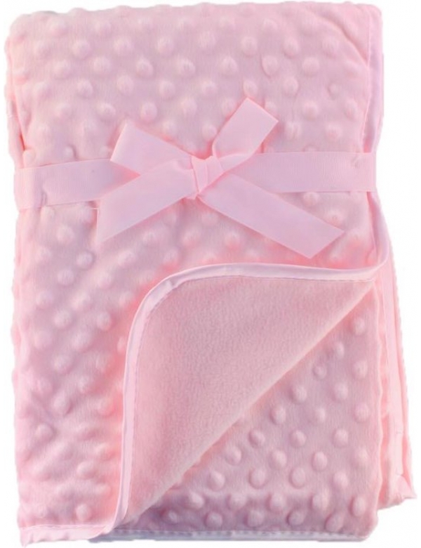 O.T. Trends Babydeken Ledikant roze - Baby Omslagdoek - Zacht gevoerd - 100 x 75 Centimeter