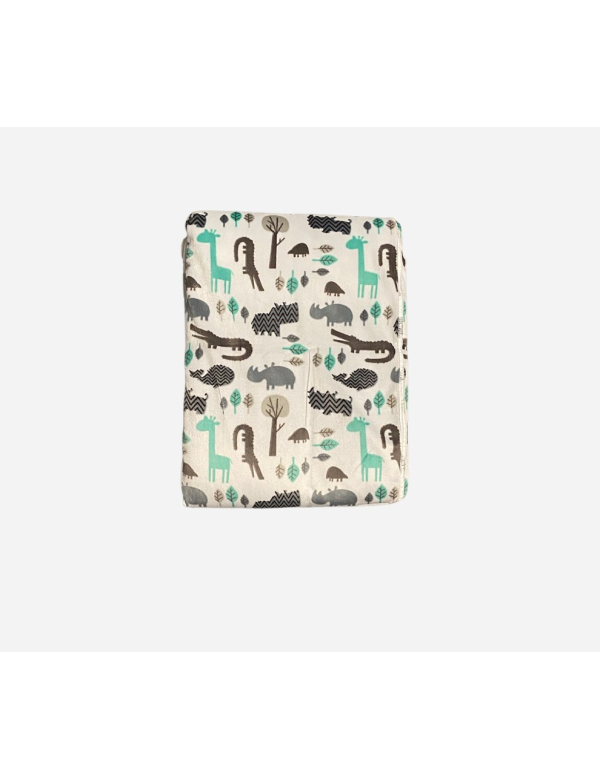 O.T. Trends Babydeken Ledikant Baby Omslagdoek - Zacht gevoerd - 100 x 75 Centimeter Wit met dieren patroon