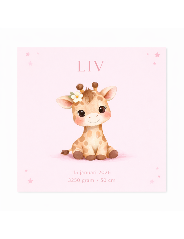 Geboorte tegeltje baby giraffe 