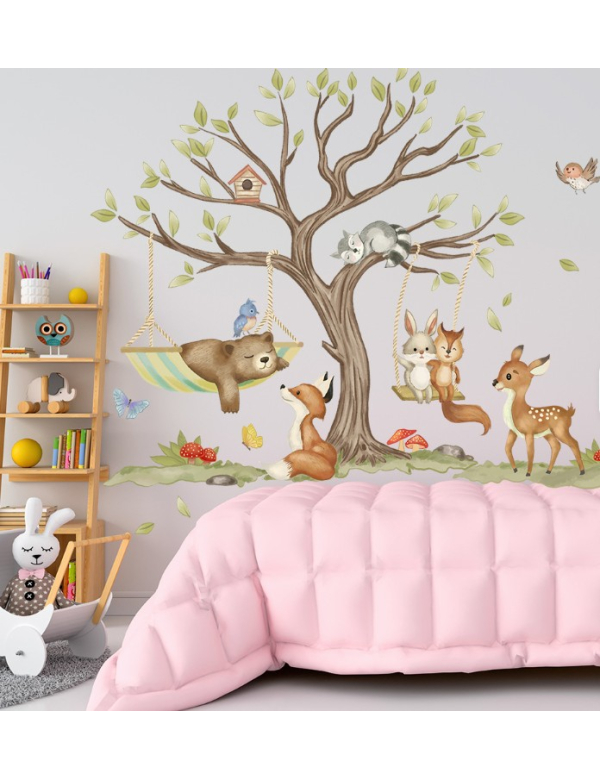 Muursticker voor kinderkamer Dieren in het bos