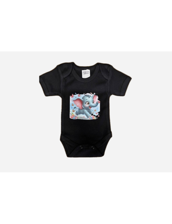O.T.Trends baby romper met opdruk olifantje