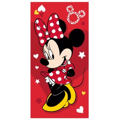 Strandlaken Minnie mouse rood